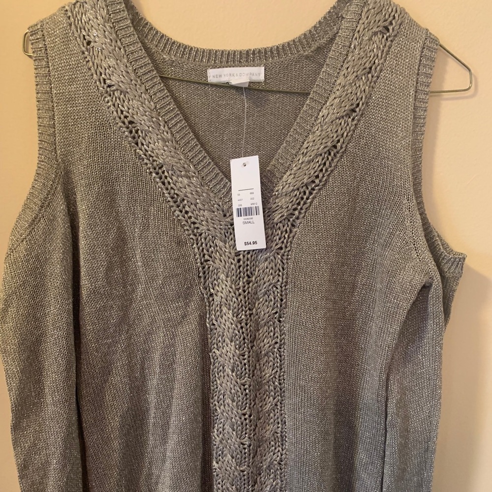 New York & Co gray off shoulder sweater small NWT